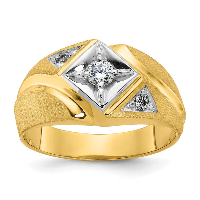 14k TT IBGoodman Men's Polished and Satin Diamond Ring Mounting (B55223-4Y)