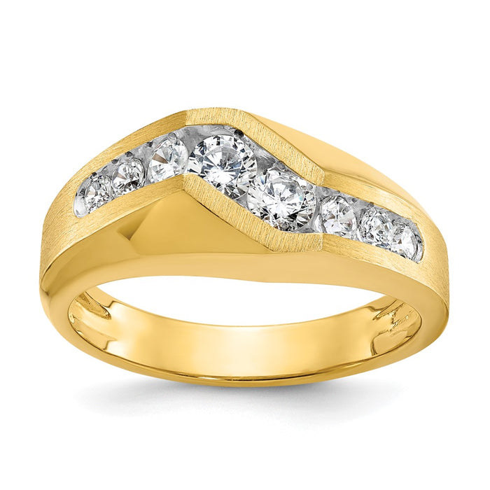 14k IBGoodman Men's Polished and Satin Ring Mounting (B55966-4Y)