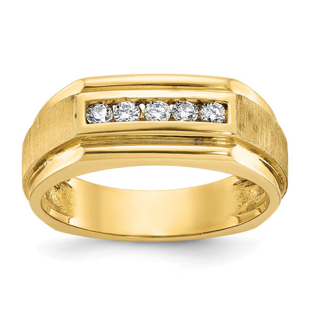 IBGoodman 14k Polished and Satin Five Stone Men's Ring Mounting (B56116-4Y)