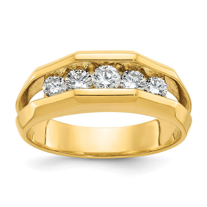 14k IBGoodman Men's Polished Cut-Out 5-Stone Ring Mounting (B56622-4Y)