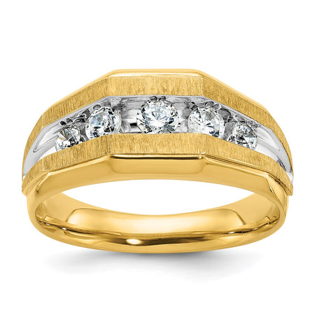 14k IBGoodman Men's Polished and Satin 5-Stone Ring Mounting (B56684-4Y)