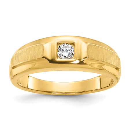 14k IBGoodman Men's Polished and Satin Diamond Ring Mounting (B56698-4Y)