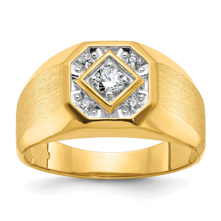 14k IBGoodman Men's Polished and Satin Diamond Ring Mounting (B56711-4Y)
