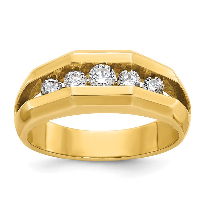 14k IBGoodman Men's Polished Cut-Out 5-Stone Ring Mounting (B56718-4Y)