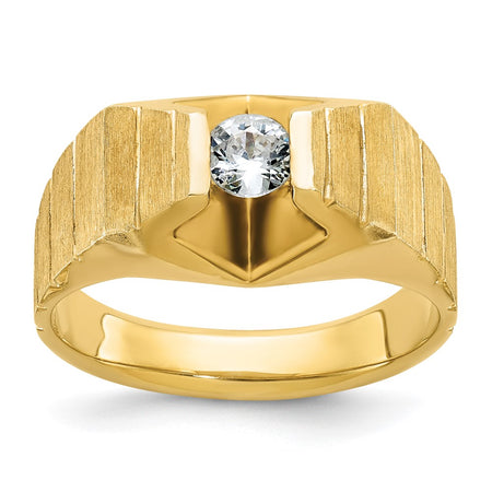 14k IBGoodman Men's Polished and Satin Diamond Ring Mounting (B56922-4Y)