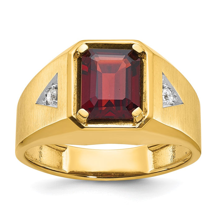 14k IBGoodman Men's Polished and Satin Gemstone and Diamond Ring Mounting (B57492-4Y)