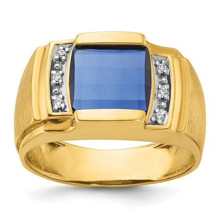 14k IBGoodman Men's Gemstone and Diamond Ring Mounting (B57702-4Y)