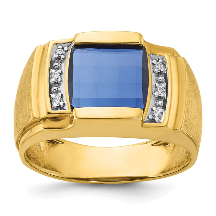14k IBGoodman Men's Gemstone and Diamond Ring Mounting (B57702-4Y)