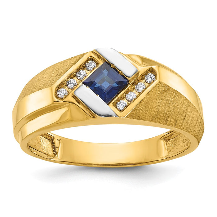 14k IBGoodman Men's Gemstone and Diamond Satin Ring Mounting (B57724-4Y)