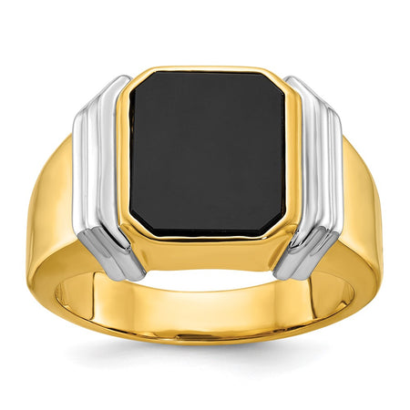 14k Two-tone IBGoodman Men's Onyx Ring Mounting (B57826-4YW)