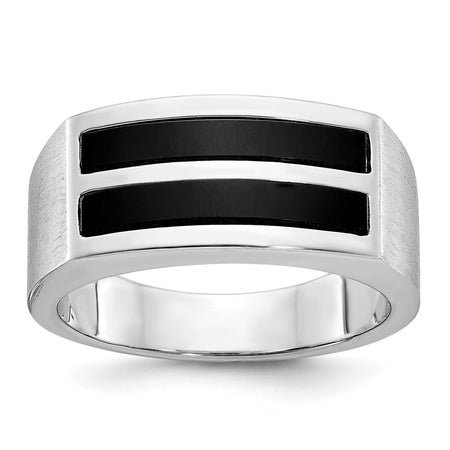 14k White Gold IBGoodman Men's Polished and Satin Ring Mounting (B57912-4W)