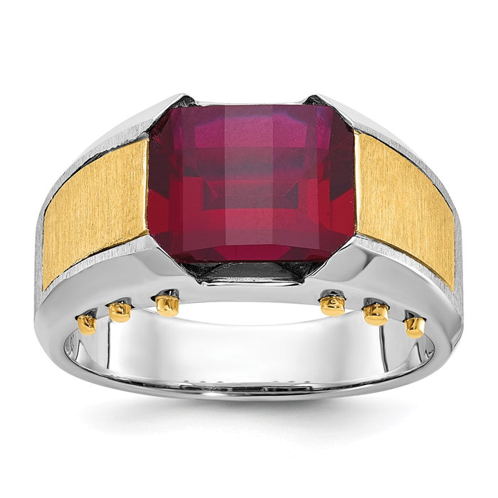 14k Two-tone IBGoodman Men's Gemstone and Diamond Ring Mounting (B57951-4WY)