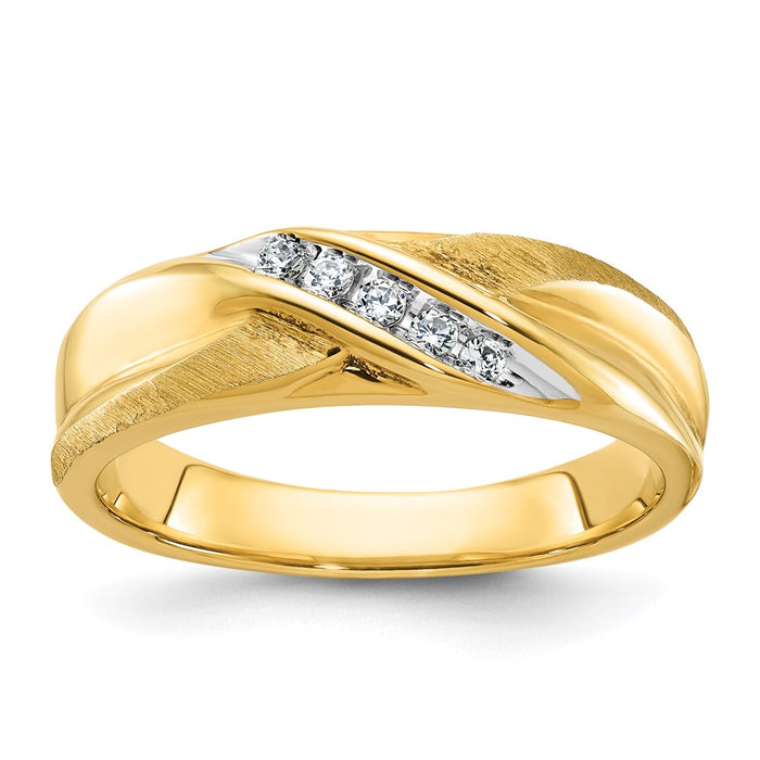 IBGoodman 14k Polished and Satin Men's Ring Mounting (B58125-4Y)