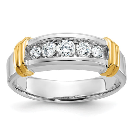 IBGoodman 14k Two-tone Five Stone Polished Men's Ring Mounting (B58264-4WY)