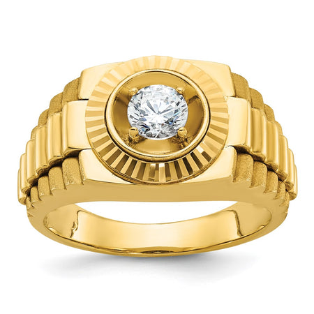 10k IBGoodman Men's Polished Satin and Textured Ring Mounting (B58332-0Y)