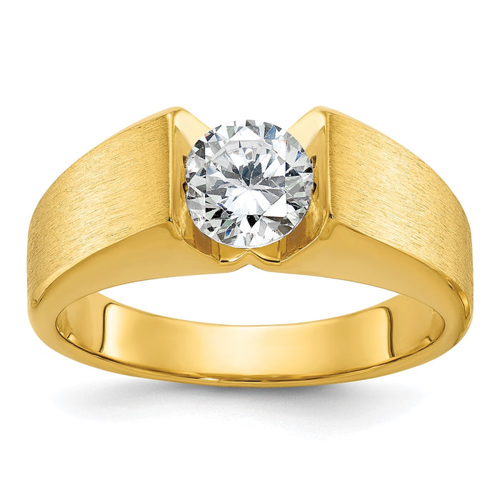 14k IBGoodman Men's Polished and Satin Diamond Ring Mounting (B58387-4Y)