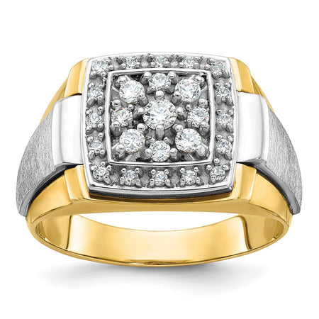 10k Two-tone IBGoodman Men's Polished and Satin Ring Mounting (B58458-0YW)