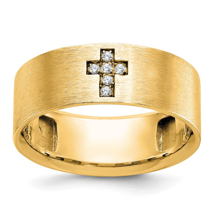 10k IBGoodman Men's Satin Cross Ring Mounting (B58773-0Y)
