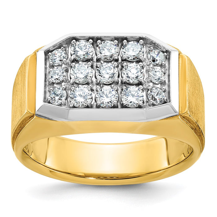 10k IBGoodman Men's Polished and Satin Cluster Ring Mounting (B58809-0Y)