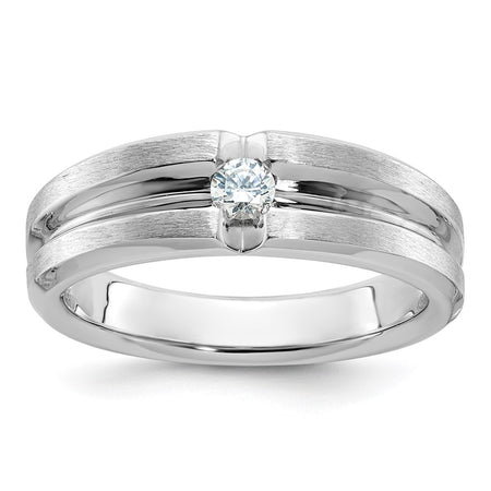 14k White Gold IBGoodman Men's Polished and Satin Diamond Ring Mounting (B58938-4W)