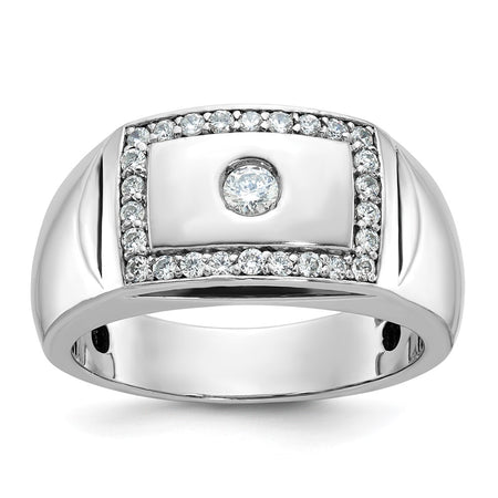 IBGoodman 14k White Gold Men's Polished and Cut-Out Ring Mounting (B59048-4W)