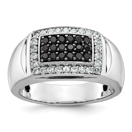 IBGoodman 14k White Gold Men's Polished and Cut-Out Rectangle Ring Mounting (B59049-4W)