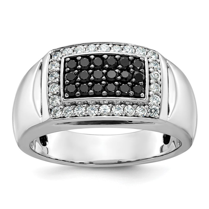 IBGoodman 14k White Gold Men's Polished and Cut-Out Rectangle Ring Mounting (B59049-4W)