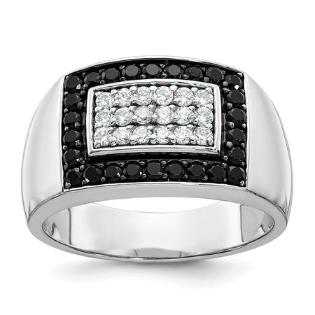 IBGoodman 14k White Gold Men's Polished Rectangular Cluster Ring Mounting (B59106-4W)