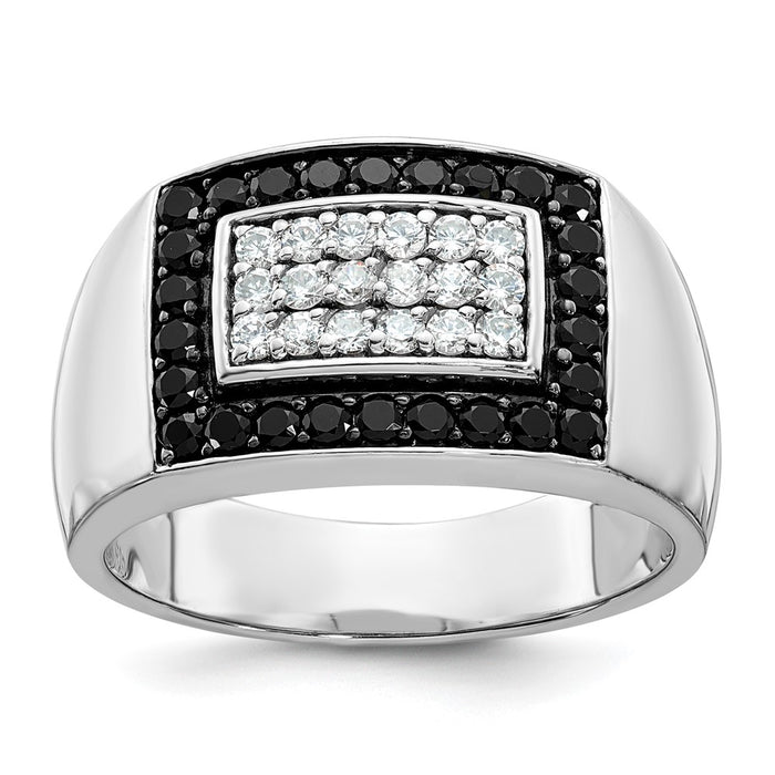 IBGoodman 14k White Gold Men's Polished Rectangular Cluster Ring Mounting (B59106-4W)