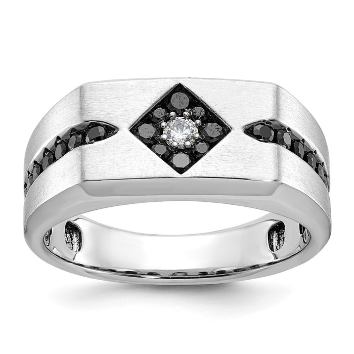 14k White Gold IBGoodman Men's Satin Diamond Ring Mounting (B59113-4W)