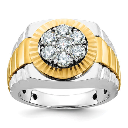 IBGoodman 10k Two-tone Men's Polished Satin and Textured Ring Mounting (B59119-0WY)