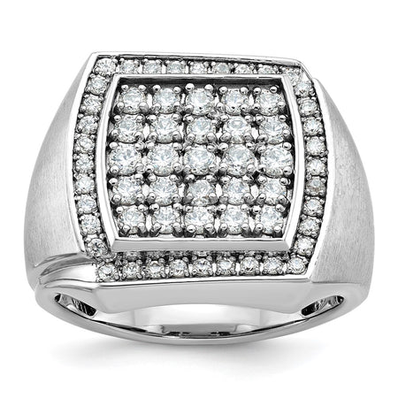 14k White Gold IBGoodman Men's Polished & Satin Cluster Ring Mounting (B59140-4W)