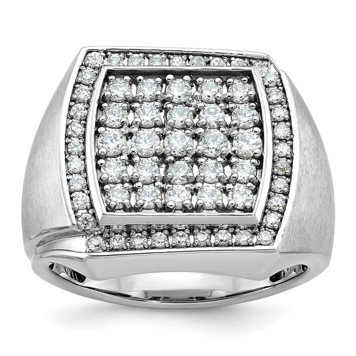 14k White Gold IBGoodman Men's Polished & Satin Cluster Ring Mounting (B59140-4W)