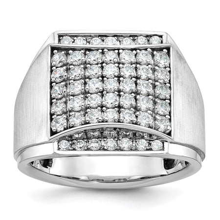 14k White Gold IBGoodman Men's Polished & Satin Cluster Ring Mounting (B59141-4W)