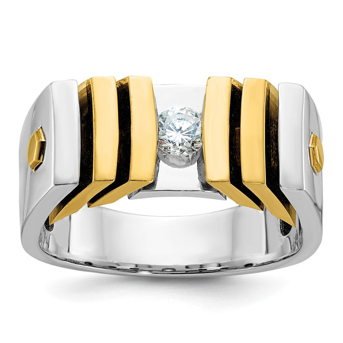14k Two-tone IBGoodman Men's Diamond Ring Mounting (B59216-4WY)
