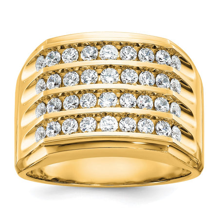 10k IBGoodman Men's Polished and Grooved 4-Row Ring Mounting (B59287-0Y)