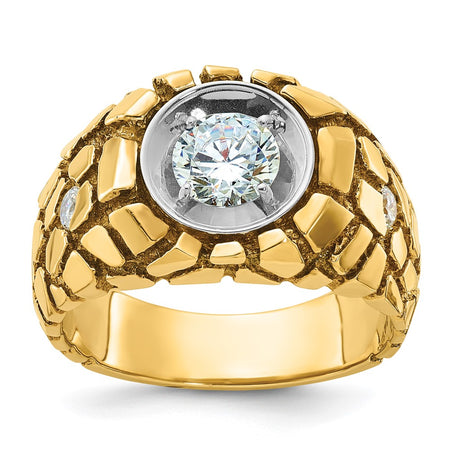 14k Two-tone IBGoodman Men's Diamond Nugget Ring Mounting (B59302-4Y)