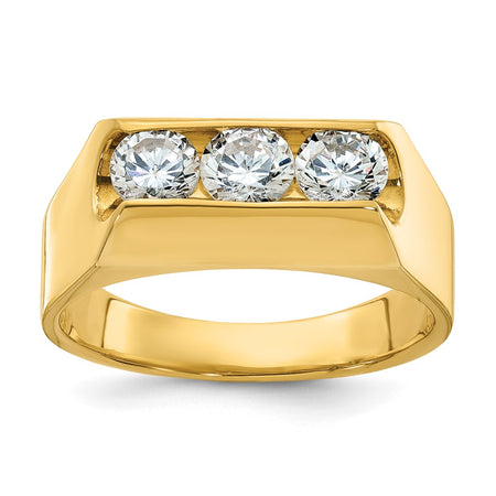 14k IBGoodman Men's Polished 3-Stone Ring Mounting (B59350-4Y)