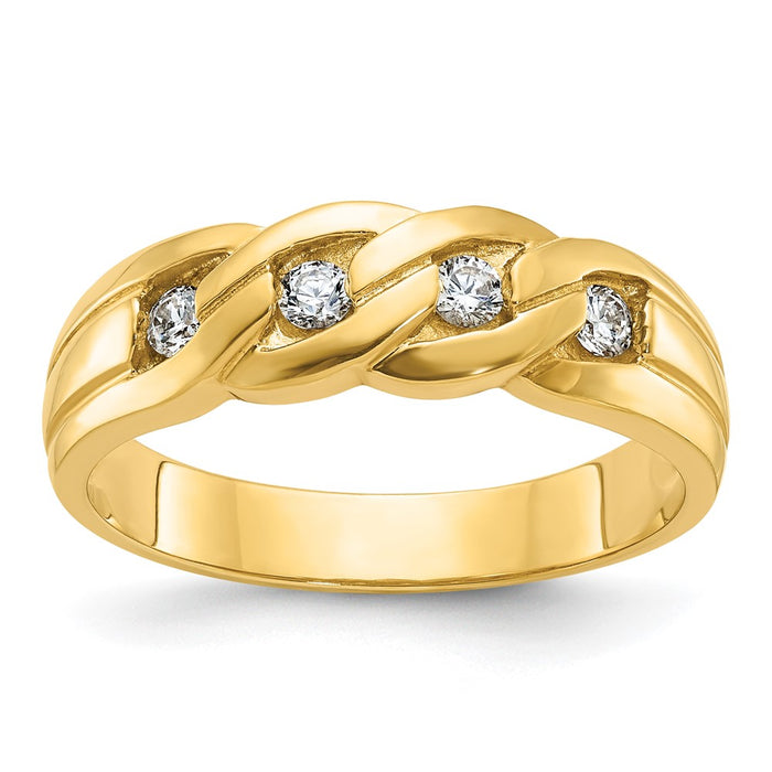 14k IBGoodman Men's Link Design Diamond Ring Mounting (B60614-4Y)