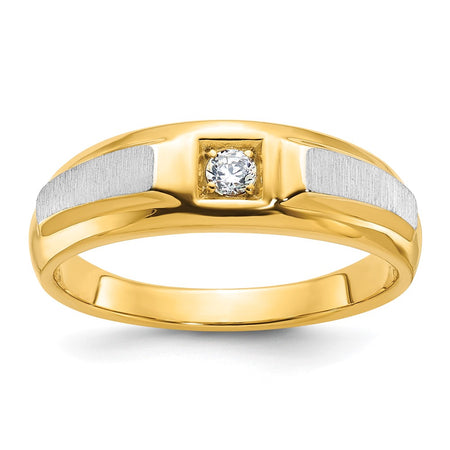 14k Two-tone IBGoodman Men's Polished and Satin Diamond Ring Mounting (B63234-4YW)