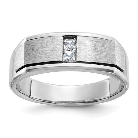 IBGoodman 14k White Gold Men's Polished and Satin Ring Mounting (B63418-4W)