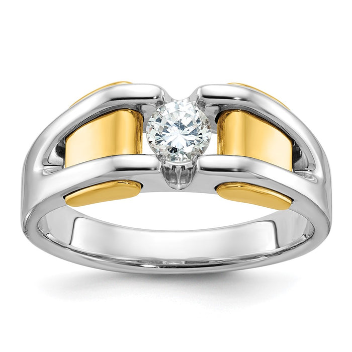 14k Two-tone IBGoodman Men's Diamond Ring Mounting (B63456-4WY)