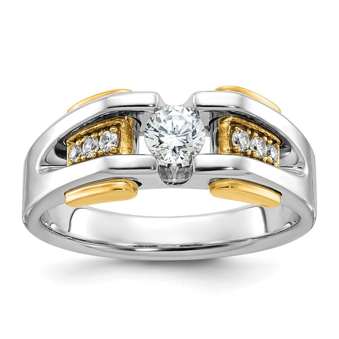 14k Two-tone IBGoodman Men's Diamond Ring Mounting (B63464-4WY)