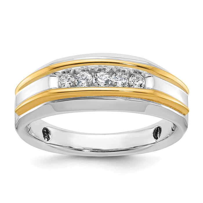 IBGoodman 14k Two-tone Five Stone Polished Men's Ring Mounting (B63684-4WY)