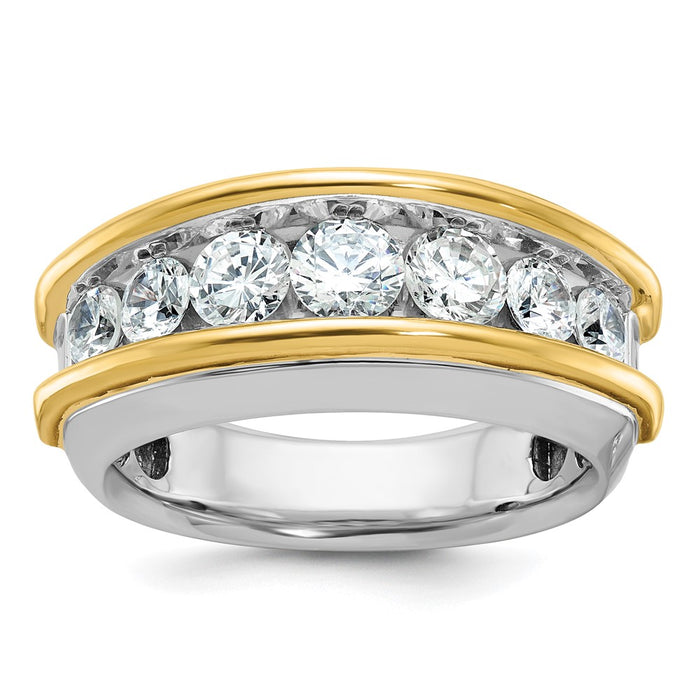 14k Two-tone IBGoodman Men's Polished 7-Stone Ring Mounting (B63866-4WY)