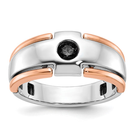 14k Two-tone White/Rose Gold IBGoodman Men's Diamond Ring Mounting (B63976-4WR)