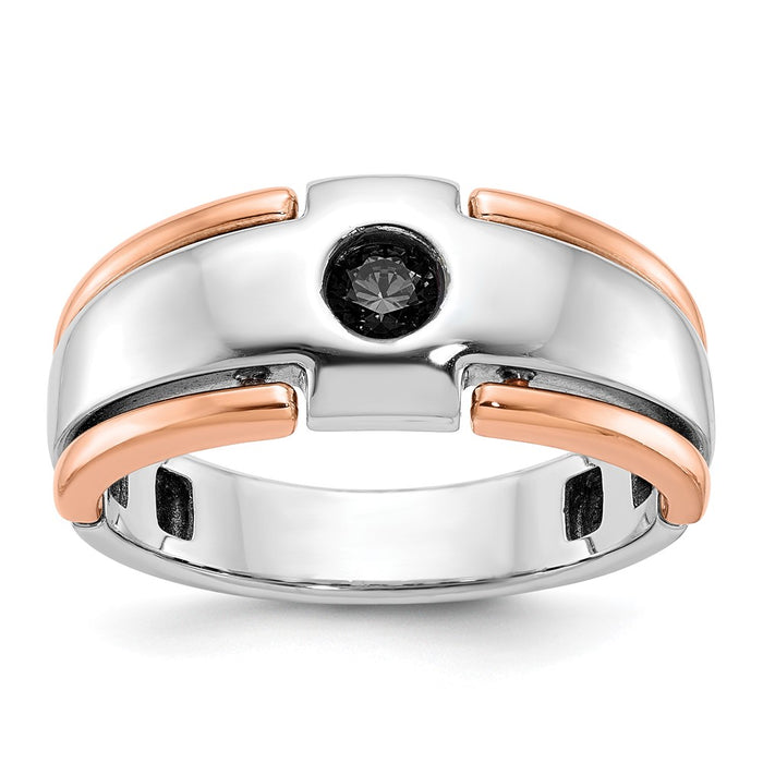 14k Two-tone White/Rose Gold IBGoodman Men's Diamond Ring Mounting (B63976-4WR)