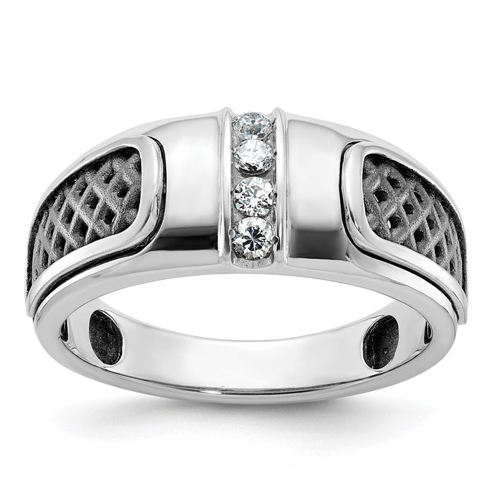 14k White Gold IBGoodman Men's Diamond Ring Mounting (B63978-4W)