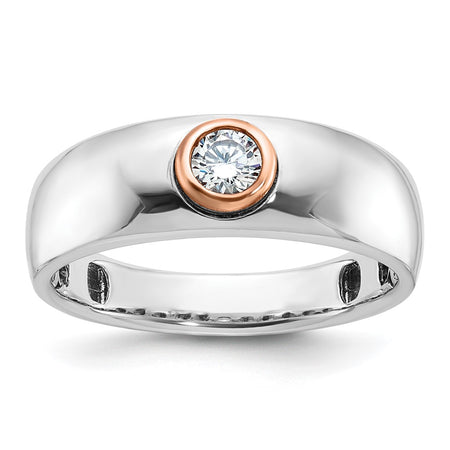 14k Two-tone White/Rose Gold IBGoodman Men's Diamond Ring Mounting (B63980-4WR)