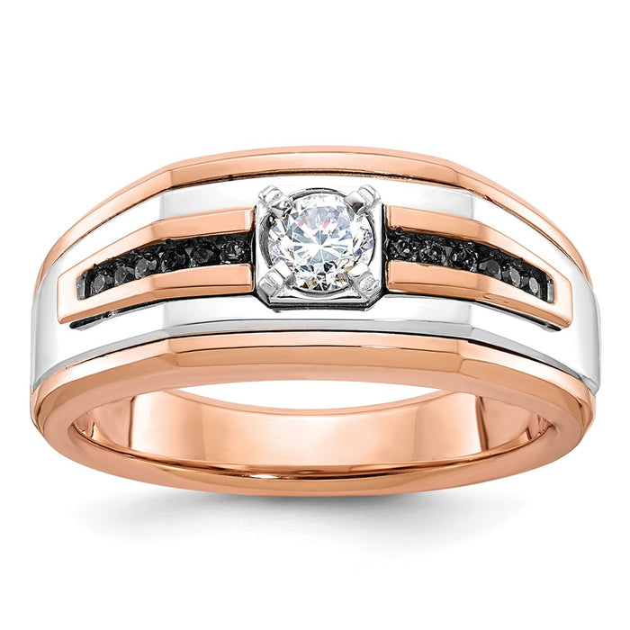 14k Two-tone White/Rose Gold IBGoodman Men's Diamond Ring Mounting (B64029-4RW)